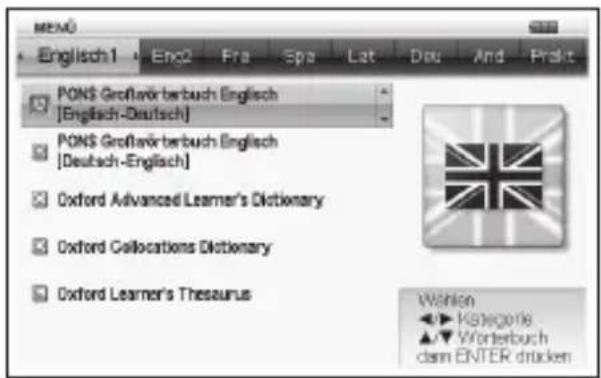 PONS Großkörterbuch Englisch [Englisch-Deutsch] PONS Großkörterbuch Englisch [Deutsch-Englisch] Oxford Advanced Learner's Dictionary Oxford Gallocations Dictionary Oxford Learner's Thesaurus Wärken Kategorie Wörterbuch dam ENTER drücken