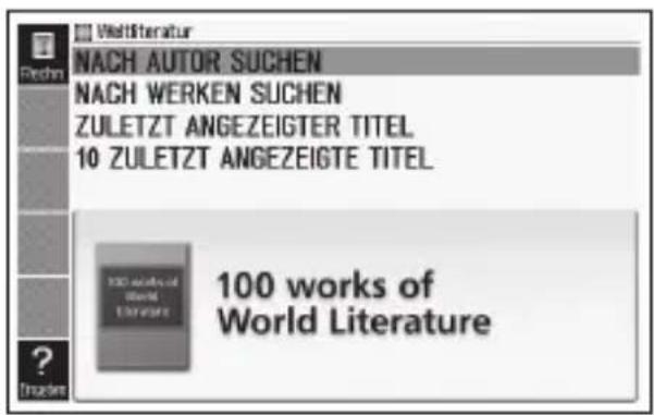 WaltLiteratur NACH AUTOR SUCHEN NACH WERKEN SUCHEN ZULETZT ANGEZEIGTER TITEL 10 ZULETZT ANGEZEIGTE TITEL 100 works of World Literature 100 works of World Literature