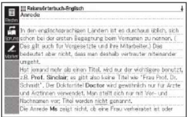 Reiswörterbuch-English Anrede In den englischsprachigen Ländern ist es durchaus üblich, sich schon bei der ersten Begagnung beim Vornamen zu nennen. (Des gilt auch für Vorgesetzte und ihre Mitarbeiter.) Das bedeutsat aber nicht, dass man deshalb vertrauter mitenander umgeht. Hat jemand mehr als einen Titel, wird nur der wichtigere benutzt, z.B. Prof. Sinclair; es gibt also keine Titel wie 'Frau Prof. Dr. Schmidt'. Der Doktoritel Doctor wird gewöhnlich nur für Ärzte und Arztinnen verwendet, Man stellt sich nur mit Vor- und Nachnamen vor; Titel worden nicht genannt. Die Anrede Ms zeigt nicht, ob eine Frau verheiratet ist oder