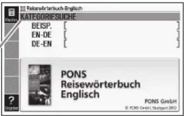 Reisewörterbuch-Englisch KATEGORIESUCHE BEISP. [ ] EN-DE [ ] DE-EN [ ] PONS Reisewörterbuch Englisch PONS GmbH © PONS GmbH ( Stuttgart 2001)