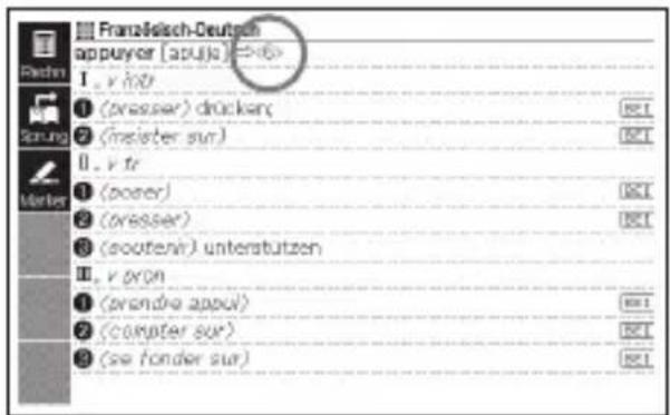 Franzelsch-Deutsch appuyer [apuija] 5-6 I. v infr 1 (dresser) drücken 2 (meister sur) II. v fr 1 (power) 2 (dresser) 3 (soutenir) unterstützen III. v pron 1 (prandre appul) 2 (computer sur) 3 (se fonder sur)