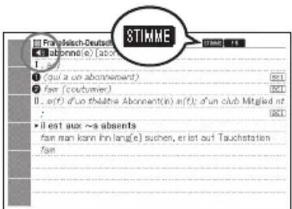 Franelsch-Deutsch STIMME abbonne(e) (abonne) I, set ① (qui a un abonnement) ② fan (coutumer) Ⅱ. e(f) d'un théâtre Abonnent(in) e(f); d'un club Mitglied nt : • il est aux ~s absents fan man kann ihn lang(e) suchen, er ist out Tauchstation fan