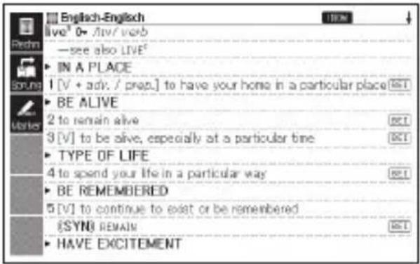 CASIO EW-G7000C - Stellen Sie mit ▲ ▼ ▲ und ▼ie Markierung auf das zu verwendende Wörterbuch und drücken Sie dann ENTER - 2