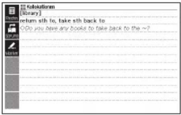 CASIO EW-G7000C - Suchen nach gebräuchlichen Wortpaaren (Kollokationssuche) - 3