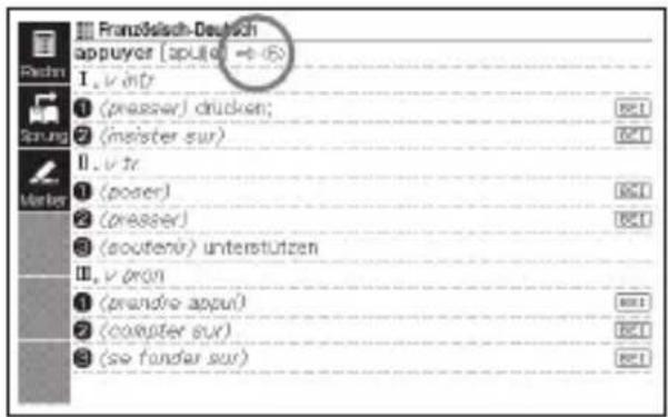 Franzelsch-Deutsch appuyor [apulid] - 6 (5) I. v intr 1 (presser) drücken; 821 2 (meister sur) 821 II. v tr 1 (power) 821 2 (presser) 821 3 (soutenir) unterstützen III. v bron 1 (prandire appur) 821 2 (computer sur) 821 3 (see fonder sur) 821