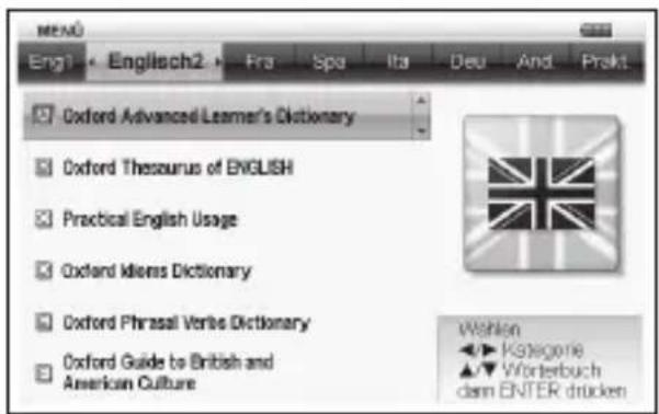 MENÖ Eng1 • Englisch2 • Fra Spa Ita Deu And Prakt Oxford Advanced Learner's Dictionary Oxford Thesaurus of ENGLISH Practical English Usage Oxford Idiens Dictionary Oxford Phrasal Verse Dictionary Oxford Guide to British and American Culture Wahlen Kategorie Worterbuch dam ENTER drücken