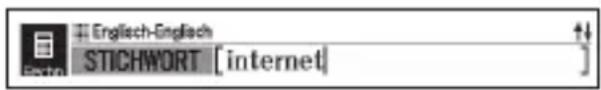 Englisch-Englisch STICHWORT [internet]