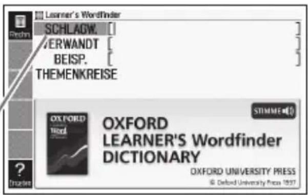 Learner's Wordfinder SCHLAGW. VERWANDT BEISP. THEMENKREISE OXFORD LEARNER'S Wordfinder DICTIONARY STIMME OXFORD UNIVERSITY PRESS © Oxford University Press 1897