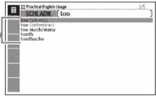CASIO EW-G6100C - Nachschlagen eines Schlagworts (Schlagwortsuche) - 2