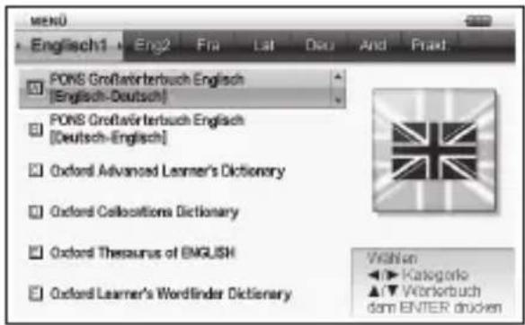 MENÜ Englisch1 Eng2 Fra Lat Disu And Prakt PONS Großbarterbuch Englisch [Englisch-Deutsch] PONS Großbarterbuch Englisch [Deutsch-Englisch] Oxford Advanced Learner's Dictionary Oxford Collections Dictionary Oxford Thesaurus of ENGLISH Oxford Learner's Wordfinder Dictionary Wahlen ►► Kategorie ▲▼ Wörterbuch dem ENTER drücken