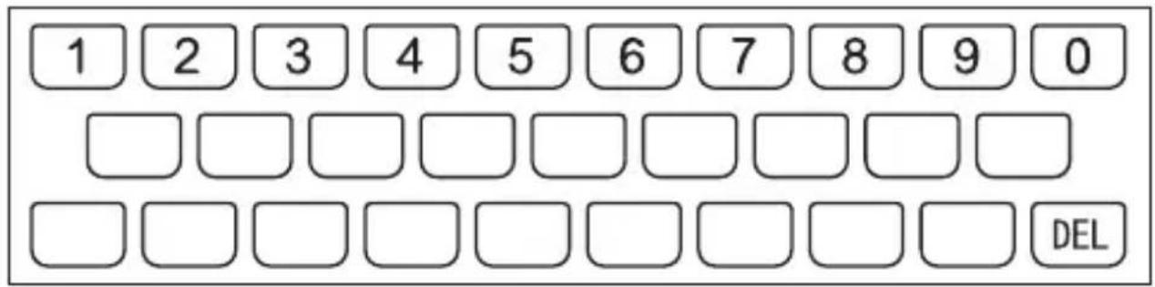 1 2 3 4 5 6 7 8 9 0 DEL