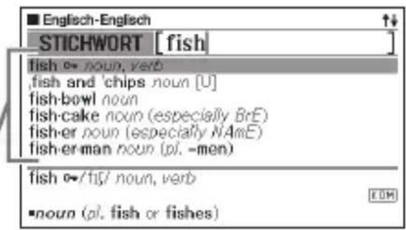 CASIO EW-G560C - Stichwort suchen - 2