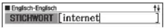 ■ Englisch-Englisch ↑↓ STICHWORT [internet]
