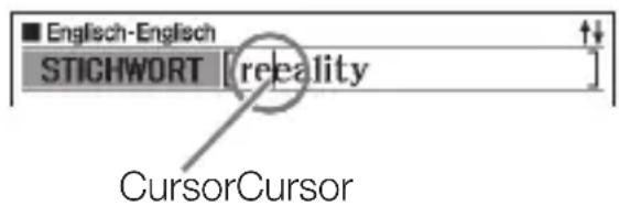 Englisch-Englisch STICHWORT [reality] CursorCursor