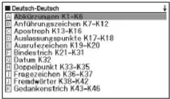 Deutsch-Deutsch A Abkürzungen K1-K6 B Anführungszeichen K7-K12 C Apostroph K13-K16 D Auslassungspunkte K17-K18 E Ausrufezeichen K19-K20 F Bindestrich K21-K31 G Datum K32 H Doppelpunkt K33-K35 I Fragezeichen K36-K37 J Fremdwörter K38-K42 K Gedankenstrich K43-K46