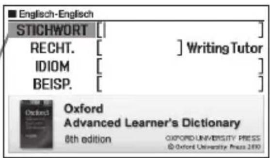 Englisch-Englisch STICHWORT [ ] RECHT. [ ] Writing Tutor IDIOM [ ] BEISP. [ ] Oxford Advanced Learner's Dictionary 8th edition OXFORD UNIVERSITY PRESS © Oxford University Press 2010