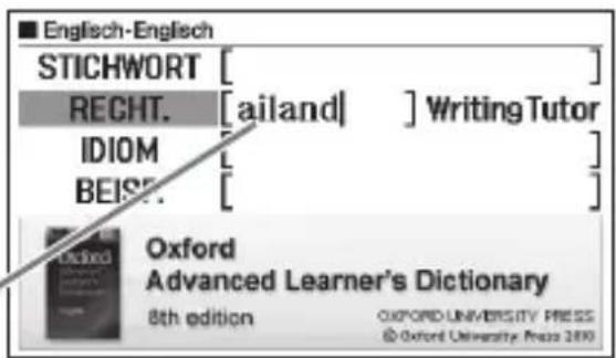 ■ Englisch-Englisch STICHWORT [ ] RECHT. [ailand] ] Writing Tutor IDIOM [ ] BEISE [ ] Oxford Advanced Learner's Dictionary 8th edition OXFORD UNIVERSITY PRESS © Oxford University Press 2010