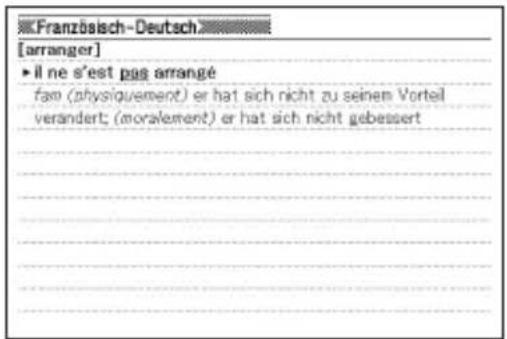 Französisch-Deutsch [arranger] ► il ne s'est pas arrangé fam (physiquement) er hat sich nicht zu seinem Vorteil verandert; (moralement) er hat sich nicht gebessert