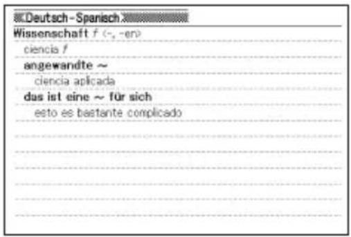 Deutsch-Spanisch Wissenschaft f (-,-en) ciencia f angewandte ~ ciencia aplicada das ist eine ~ für sich esto es bastante complicado