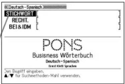 Deutsch-Spanisch STICHWORT RECHT. BEI & IDM PONS Business Wörterbuch Deutsch-Spanisch Ernst Klett Sprachen Den Begriff eingeben. ▲▼ für Suchmethoden-Wahl verwenden.
