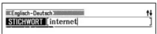 Englisch-Deutsch STICHWORT [internet]