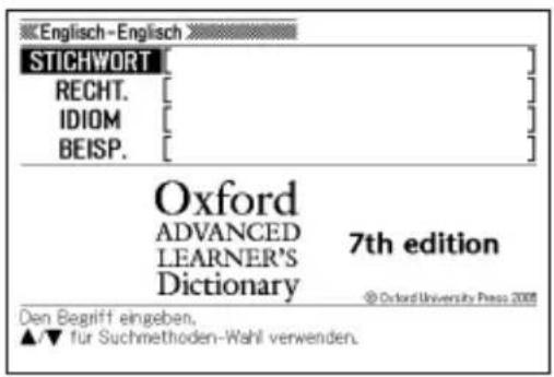 Englisch-Englisch STICHWORT RECHT. [ IDIOM BEISP. [ Oxford ADVANCED LEARNER'S Dictionary 7th edition @ Oxford University Press 2008 Den Begriff eingeben. ▲/▼ für Suchmethoden-Wahl verwenden.