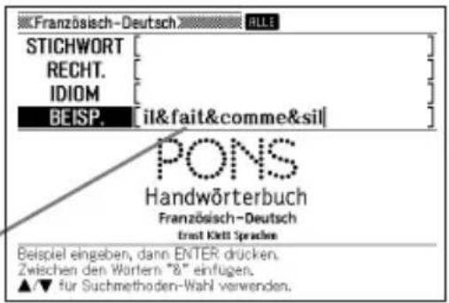 Französisch-Deutsch STICHWORT RECHT. IDIOM BEISP. [il&fait&commes sil] PONS Handwörterbuch Französisch-Deutsch Ernst Klett Sprache Beispiel eingesben, dann ENTER drücken. Zwischen den Wortern "8" einfugen. ▲▼ für Suchmethoden-Wahl verwenden.