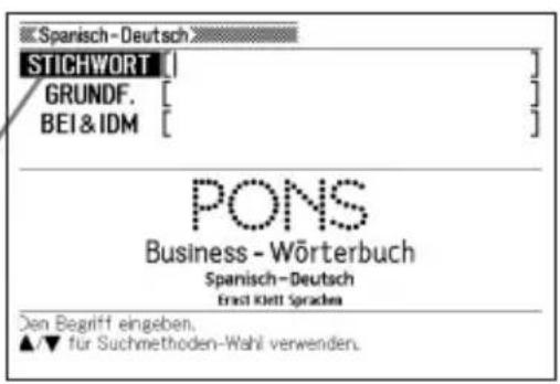 Spanisch-Deutsch STICHWORT GRUNDF. BEI & IDM PONS Business - Wörterbuch Spanisch-Deutsch Ernst Klett Sprachen Den Begriff eingeben. ▲/▼ für Suchmethoden-Wahl verwenden.