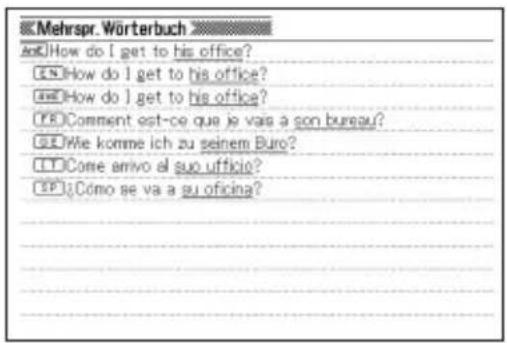Mehrspr. Wörterbuch A##How do I get to his office? ##How do I get to his office? ##How do I get to his office? ##Comment est-ce que je vais à son bureau? ##Wie komme ich zu seinem Büro? ##Come arrivo al suo ufficio? ##Cómo se va a su oficina?