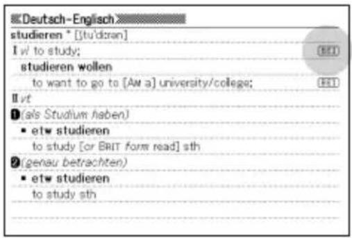 Deutsch-Englisch studieren * [stu'diran] I w/ to study; studieren wollen to want to go to [Aw a] university/college; II vt ① (als Studium haben) • etw studieren to study [or BRIT form read] sth ② (geneu betrachten) • etw studieren to study sth
