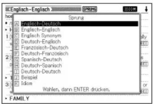 English-English SPRUNG IDIOM Sprung Englisch-Deutsch Englisch-Englisch Englisch Synonym Deutsch-Englisch Französisch-Deutsch Deutsch-Französisch Spanisch-Deutsch Deutsch-Spanisch Deutsch-Deutsch Beispiel Idiom Wahlen, dann ENTER drucken. FAMILY