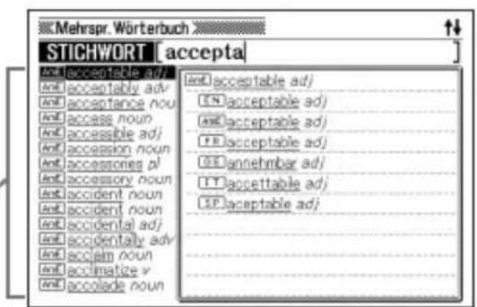 CASIO EW-G5500V - Nachschlagen der Äquivalente eines Ausdrucks in fünf Sprachen - 4