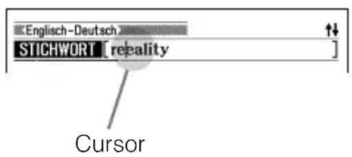 Englisch-Deutsch STICHWORT [reality] Cursor