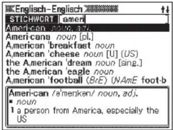 Englisch - Englisch STICHWORT | ameri Ameri-can noun, adj. Ameri-cana noun [pl.] A,merican 'breakfast noun A,merican 'cheese noun [U] (US) the A,merican 'dream noun [sing.] the A,merican 'eagle noun A,merican 'football (BrE) (NAmE foot-b Ameri-can /a'menkan/ noun, adj. ■ noun 1 a person from America, especially the US