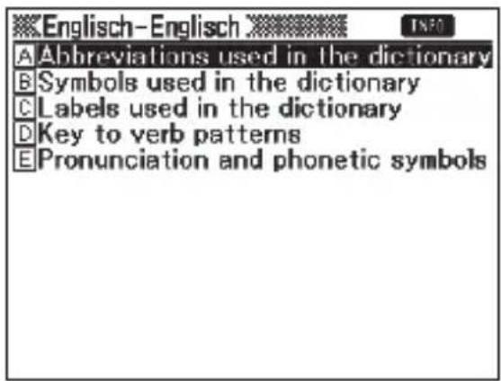 Englisch-Englisch A Abbreviations used in the dictionary B Symbols used in the dictionary C Labels used in the dictionary D Key to verb patterns E Pronunciation and phonetic symbols