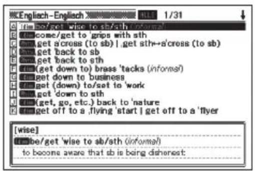 CASIO EW-G3600V - Nachschlagen von Idiomen (Idiomsuche) - 2