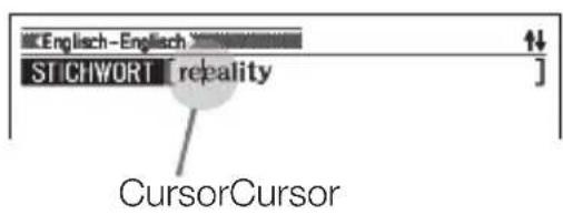 Englisch-Englisch STICHWORT [reality] CursorCursor