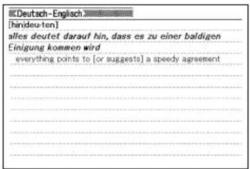 [hinideu-ten] alles deutet darauf hin, dass es zu einer baldigen Einigung kommen wird everything points to [or suggests] a speedy agreement