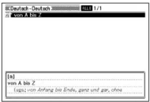 [a] von A bis Z (uga; von Anfang bis Ende, ganz und gar, ohne