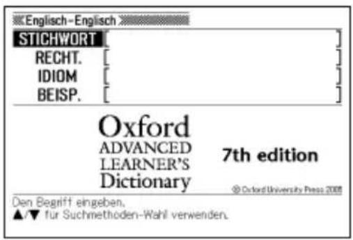 Englisch-Englisch STICHWORT RECHT. [ IDIOM BEISP. [ Oxford ADVANCED LEARNER'S Dictionary 7th edition @ Oxford University Press 2008 Den Begriff eingeben. ▲/▼ für Suchmethoden-Wahl verwenden.