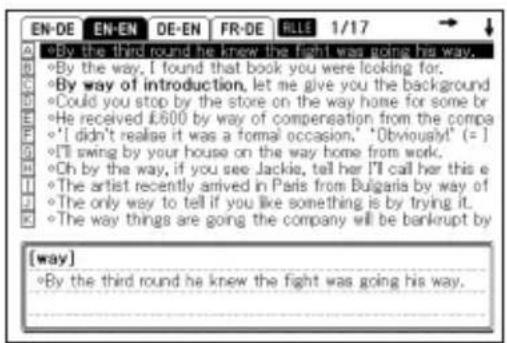 CASIO EW-G3500 - Nachschlagen von Beispielen und Idiomen in mehreren Wörterbüchern (Beispiel- und Idiomsuche) - 3