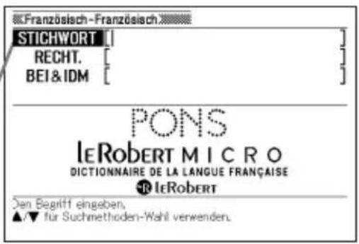 Französisch-Französisch STICHWORT RECHT. BEI&IDM PONS IEROBERT MICRO DICTIONNAIRE DE LA LANGUE FRANÇAISE IERobert Den Begriff eingeben, ▲/▼ für Suchmethoden-Wahl verwenden.