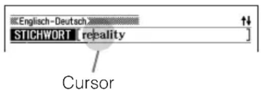 Englisch-Deutsch STICHWORT [reality] Cursor