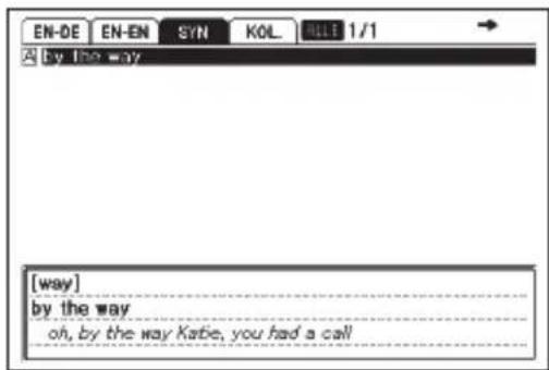 CASIO EW-G5600V - Nachschlagen von Beispielen und Idiomen in mehreren Wörterbüchern (Beispiel- und Idiomsuche) - 2