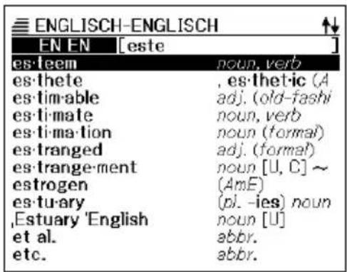 CASIO EW-G2000 - Geben Sie das englische Wort ein, das Sie nachschlagen möchten. - 2