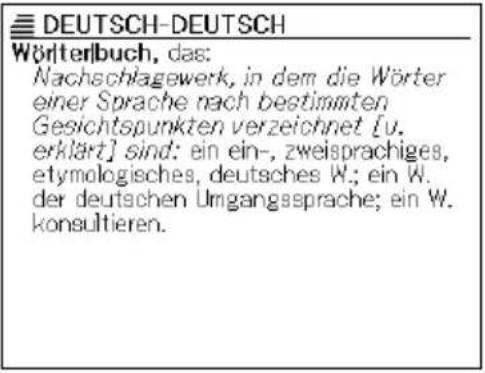 DEUTSCH-DEUTSCH Wörterbuch, das: Nachschlagewerk, in dem die Wörter einer Sprache nach bestimmten Gesichtspunkten verzeichnet [u. erklärt] sind: ein ein-, zweisprachiges, etymologisches, deutsches W.; ein W. der deutschen Umgangssprache; ein W. konsultieren.