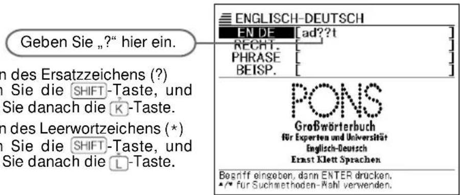 Geben Sie „?“ hier ein. EN DE [ad??t ] RECHT. [ PHRASE BEISP. [ PONS Großwörterbuch für Experten und Universität Englisch-Deutsch Ernst Klett Sprachen Begriff eingeben, dann ENTER drucken, * für Suchmethoden-Wahl verwenden.