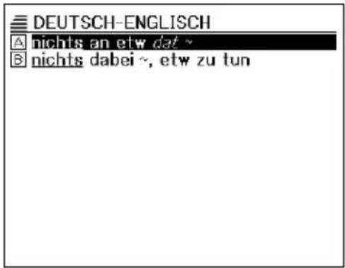DEUTSCH-ENGLISH A nichts an etw dat ~ B nichts dabei ~, etw zu tun