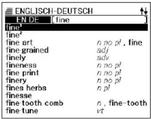 ENGLISCH-DEUTSCH FN DE [fine] fine¹ fine² fine art n no pl , fine fine-grained adj finely adv fineness n no pl fine print n no pl finery n no pl fines herbs n pl finesse fine-tooth comb n , fine-tooth fine-tune vt