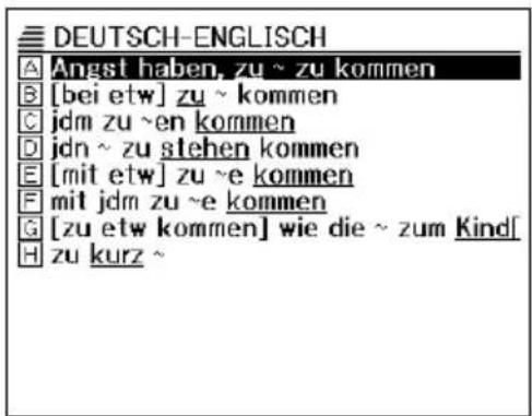 DEUTSCH-ENGLISCH A Angst haben, zu ~ zu kommen B [bei etw] zu ~ kommen C jdm zu ~en kommen D jdm ~ zu stehen kommen E [mit etw] zu ~e kommen F mit jdm zu ~e kommen G [zu etw kommen] wie die ~ zum Kind[ H zu kurz ~